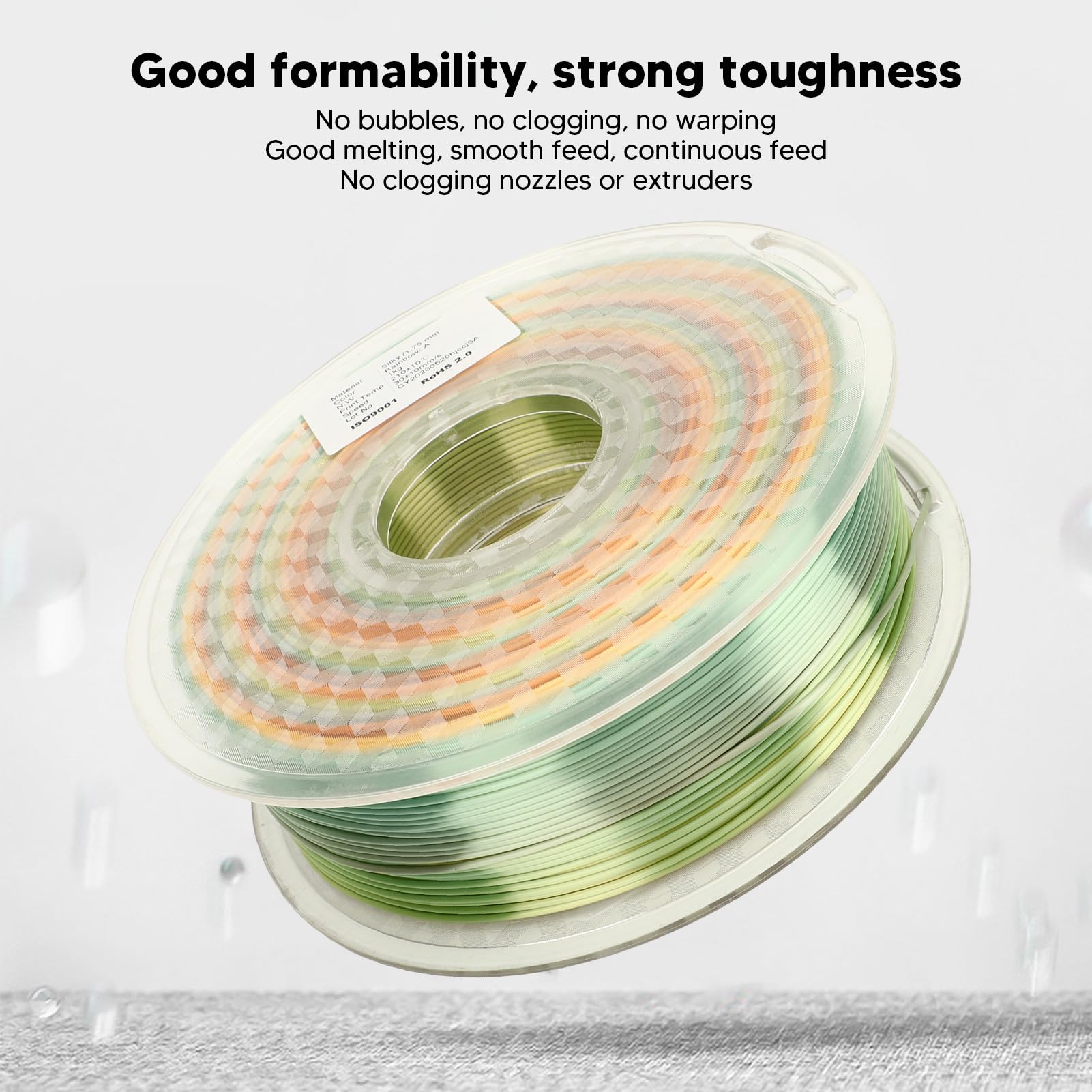 Filament do drukarek 3D Mocny, gładki jedwab Rainbow Materiały eksploatacyjne PLA Gradient wielokolorowy