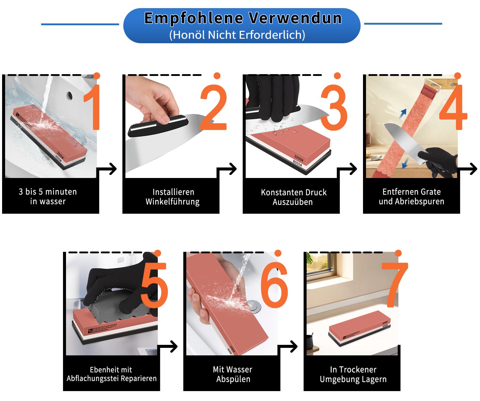 Pietra per Affilare 400/1000 3000/8000 Grana,Pietra Affilacoltelli Professionale con Base Antiscivolo in Bambù,Pietra per Appiattir,Guida Angolare,Strisce in pelle