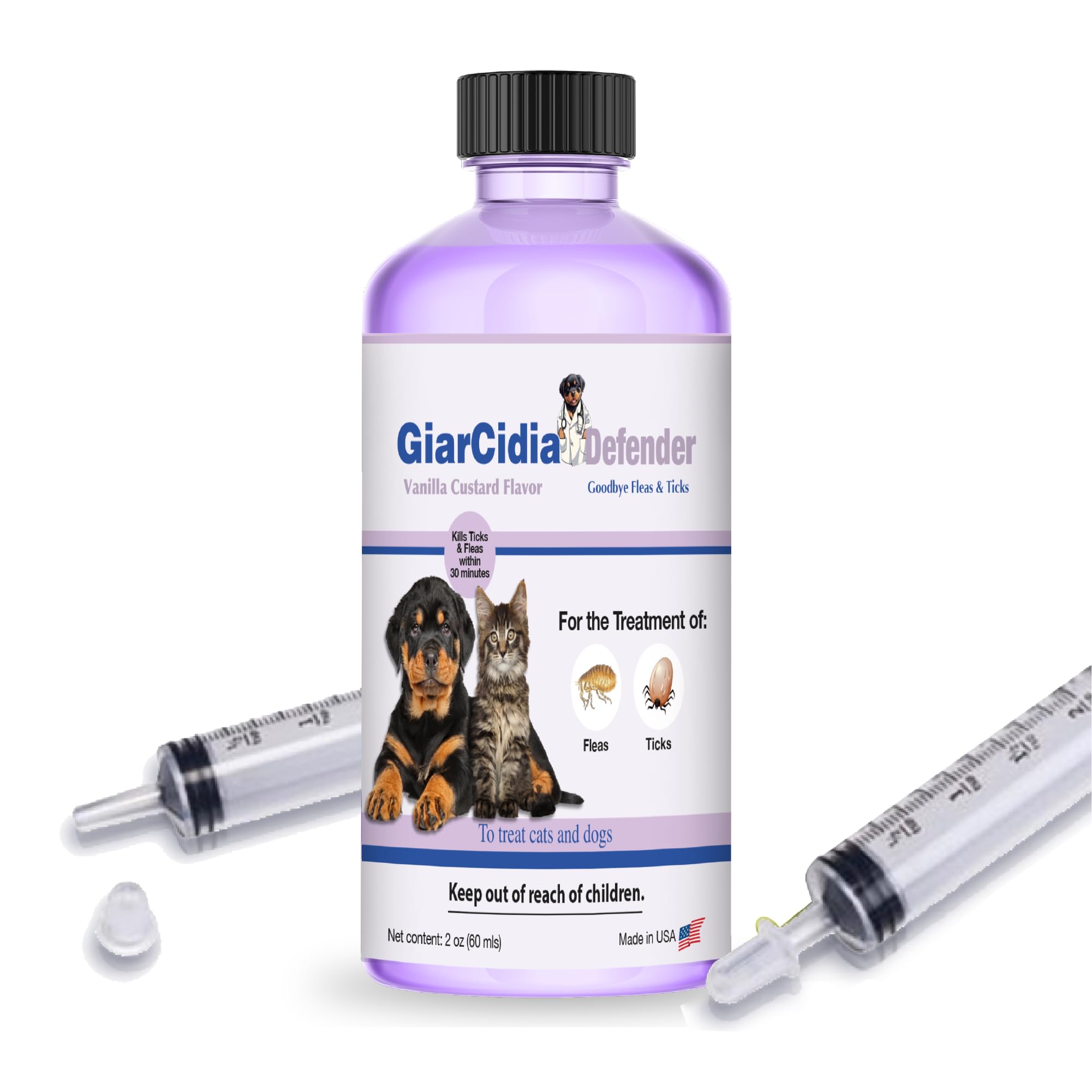 Giarcidia Say Good Bye to Flea and Ticks in Dogs & Cats Defender - Include 3ml Dropper with Cap
