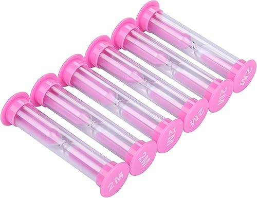 Miniatura 2 de Reloj de arena con temporizador de arena de plástico de 2 minutos, 6 unidades, color rosa