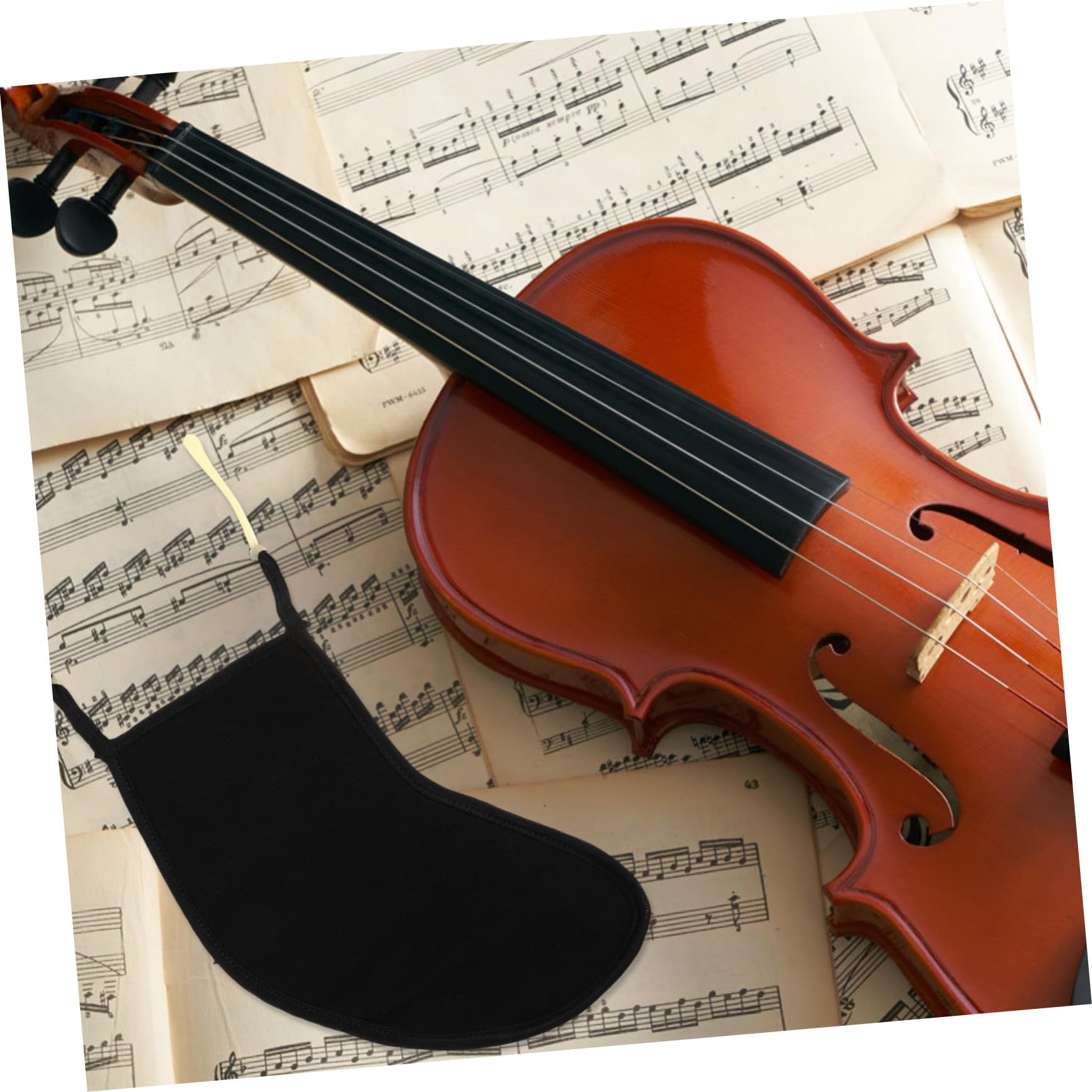 MAGICLULU Almohadilla de Barbilla para Tocar y Presentaciones Musicales y Fácil de Usar Varios estilos Negra de Tela Suave Diseño Compacto, Antideslizante Varios estilos para Violín