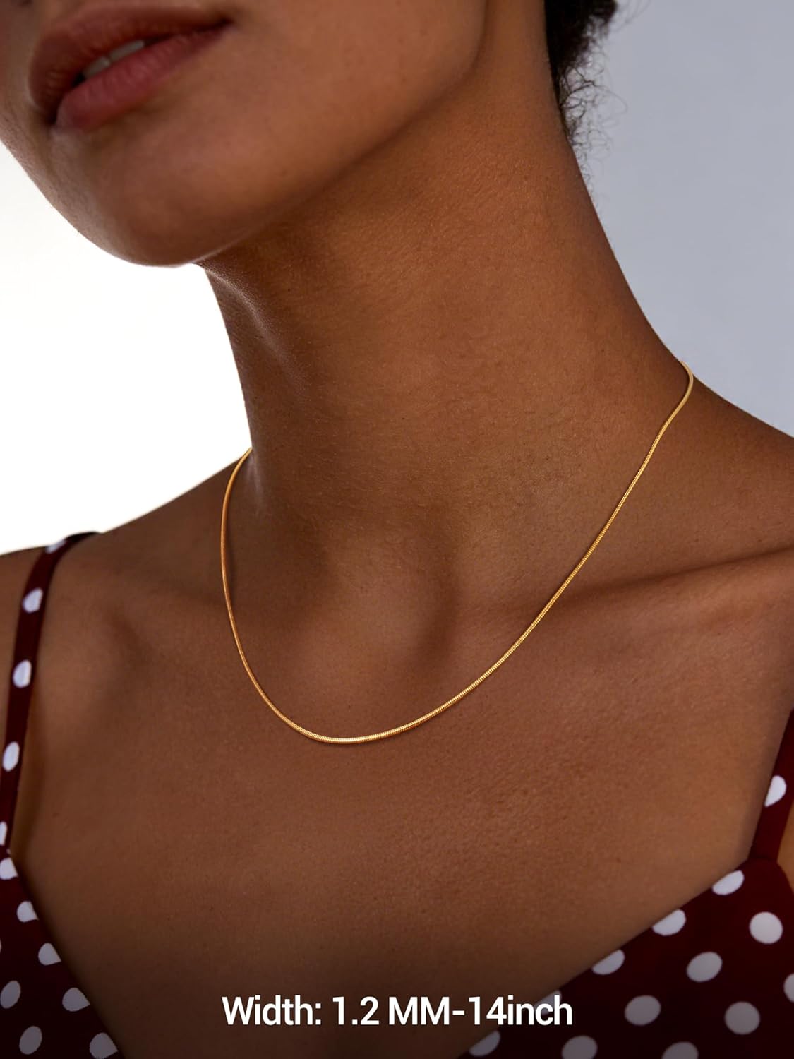 PROSTEEL Round Snake Chain Necklace for Women, 14K Gold/Rose Gold/Silver/Black Chain with Lobster Clasp, 1MM/1.2MM/1.5MM/2MM Womens Gold Necklace Thin Non Tarnish Trendy Jewlry Gifts - Image 2