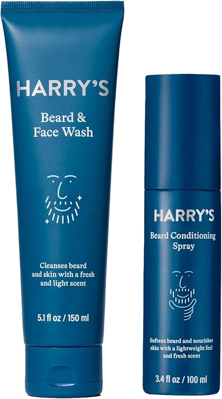 Kit de cuidado de barba de Harry's: lavado de 5.1 onzas líquidas y spray acondicionador de 3.4 onzas | Kit de cuidado de barba para hombres