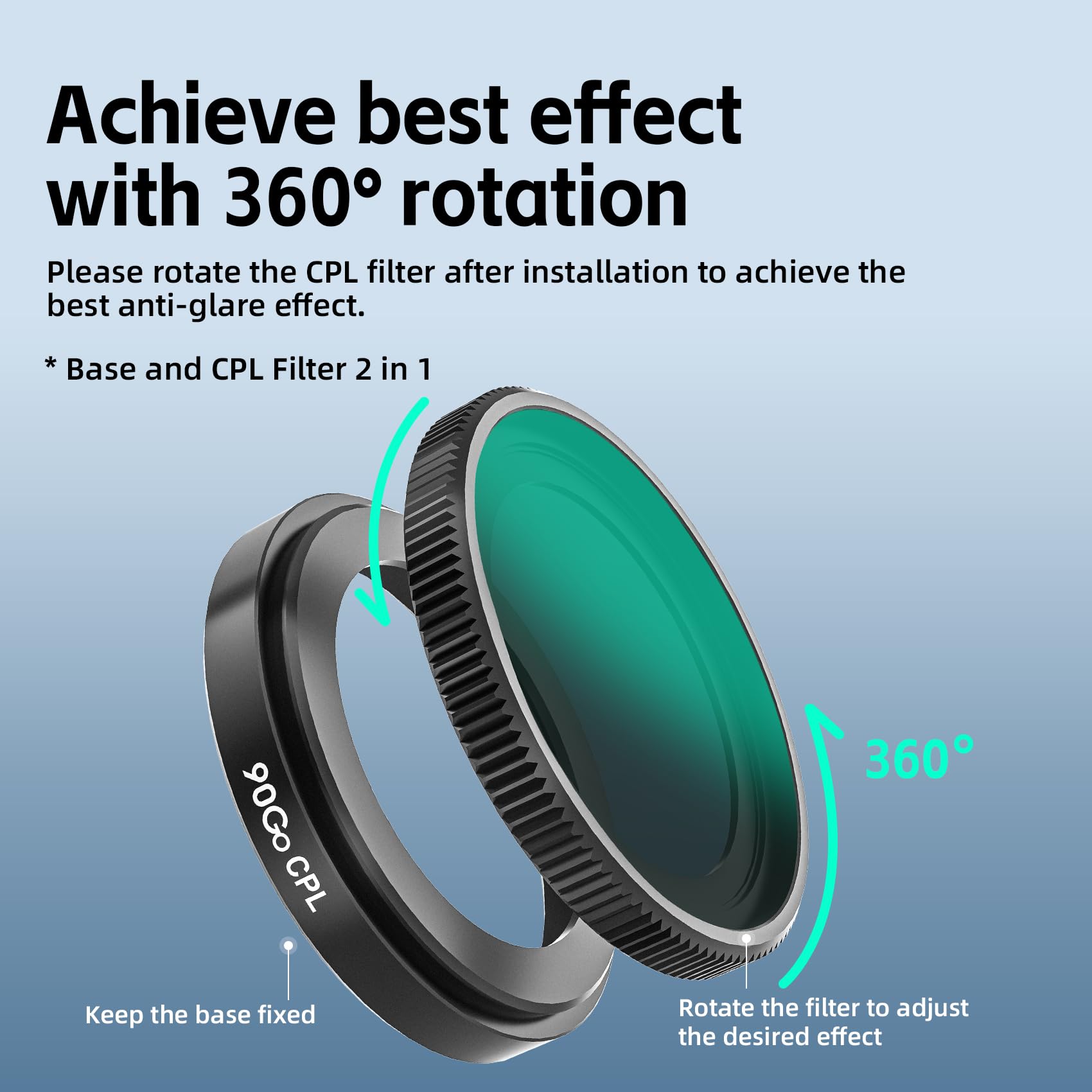 CPL-Filter für Wolfbox G840S/G850/G900/G900Pro 4K Spiegel-Dashcam, blendfreie Polarisatorlinse für Frontkamera, verbessert die Klarheit und reduziert Reflexionen, ideal für 2160P UHD-Aufnahmen