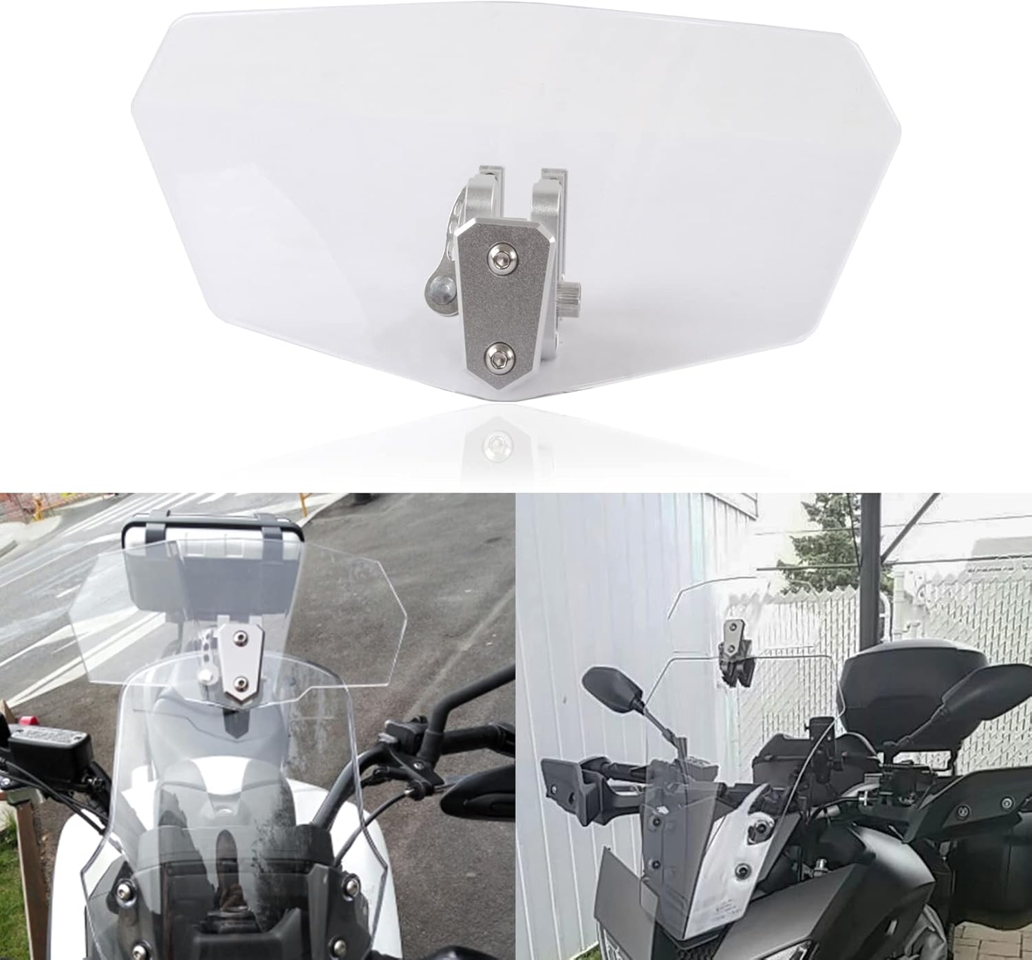 Universal Motorcycle Windshield Extension Adjustable Spoiler Windscreen Extender for Motorcycle(Transparent)