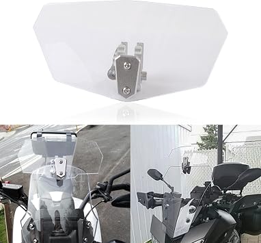 PSLER Universal Motorcycle Windshield Extension Adjustable Extender Clear