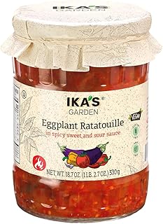 Ika’s Garden Eggplant Ratatouille in Spicy Sweet & Sour Sauce| Vegan, Gluten-Free, GMO-Free | Mediterranean-Style Ready-to-Serve Dish, 18.7 oz