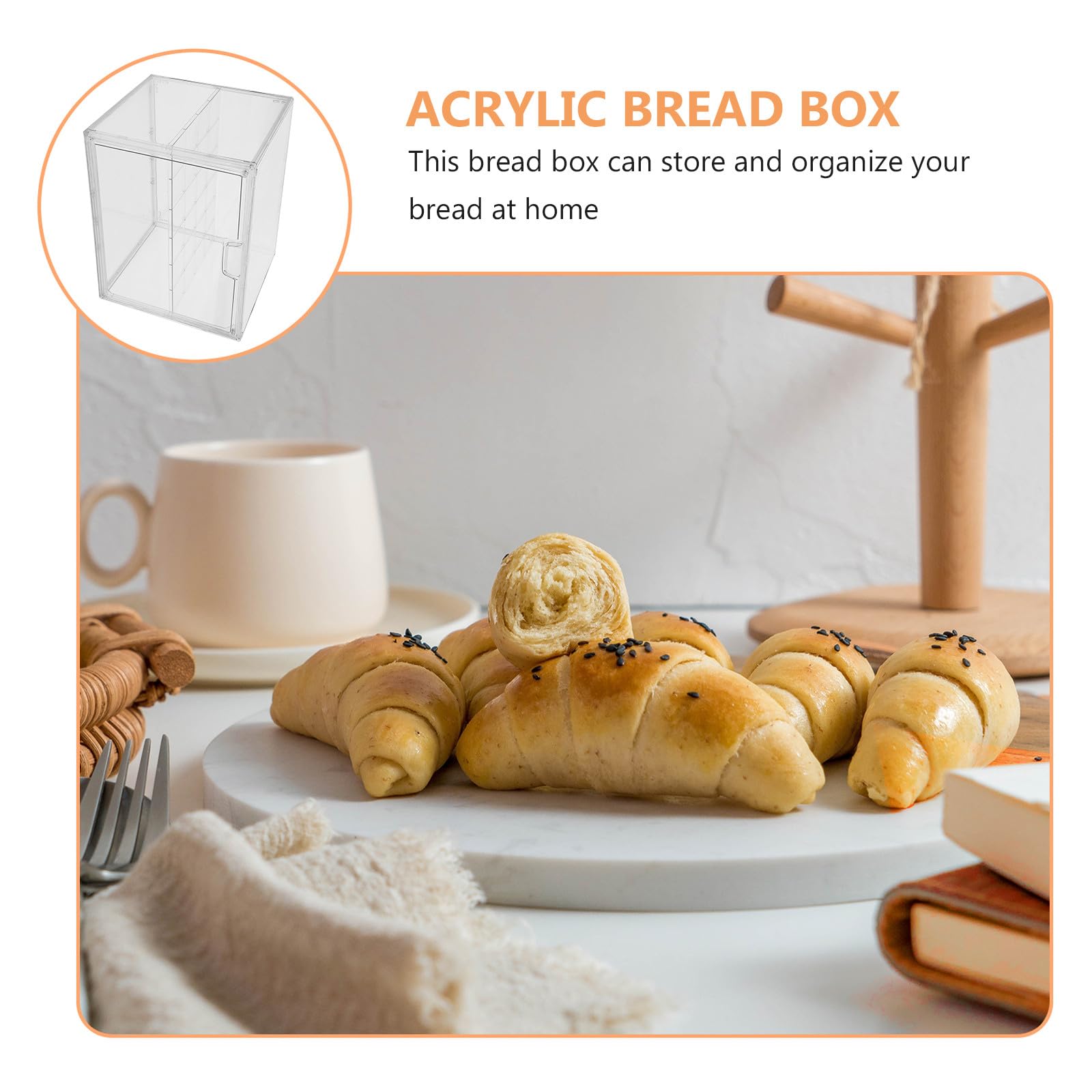 Alasum Contenitore Portapane Trasparente Doppio Strato in Acrilico | Banconi di Caffetterie e Forni, Forma Semplice, per Pane e Altre Scorte Quotidiane