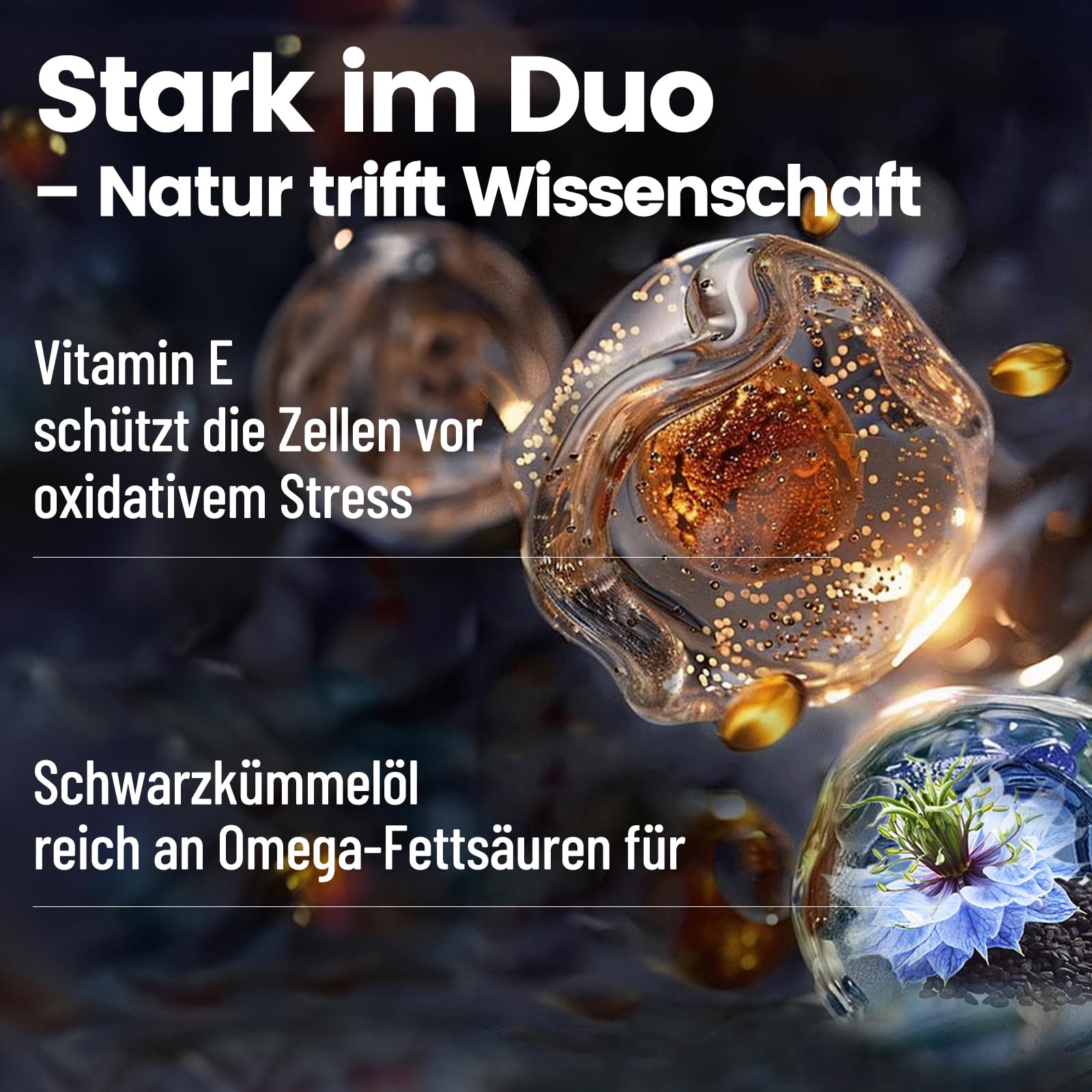 Schwarzkümmelöl 1200 mg hochdosiert – 300 Kapseln – Kaltgepresst & Natürlich – Mit Vitamin E zum Zellschutz – Unterstützung für Immunsystem & allgemeines Wohlbefinden