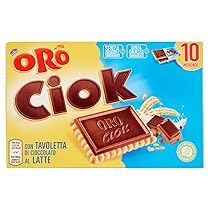 Oro Ciok Biscotto con Tavoletta di Cioccolato al Latte – 10 X 25g