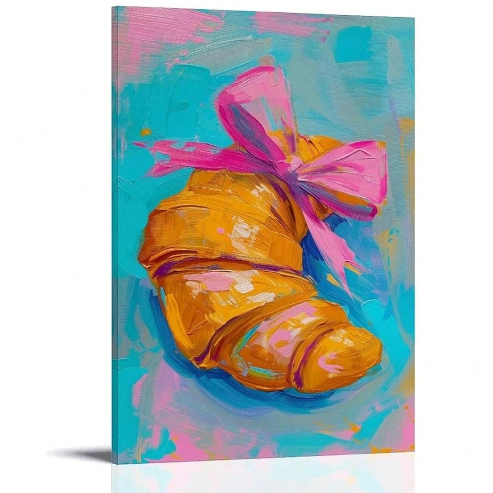 Croissant avec nœud rose affiche abstraite 30x45cm - 8