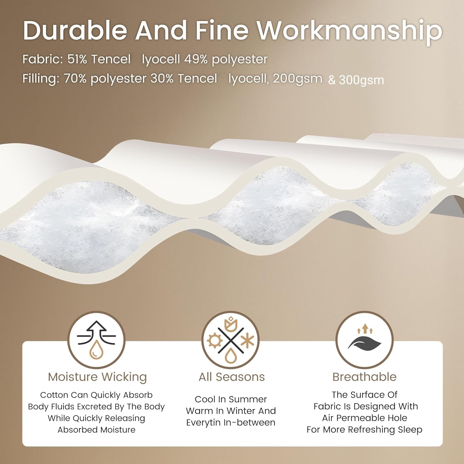 Sophia & William Cooling Lightweight Tencel Quilt - Lightweight Cooling Queen Comforter for All-Season Use, Ultra-Soft, Breathable Quilt for Cozy Nights, Perfect for Hot Sleepers（88×92", 2.30 lb）