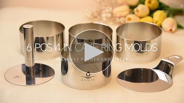 牡丹蒔絵皿　十客　合せ箱　MA461 Amazon.com: Hilsita 6 Pcs Cake Ring Molds, Seamless