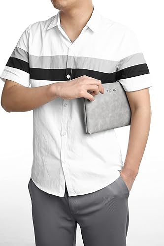 Vista 2 de FSD.WG Bolso de mano para hombre, bolso de mano grande de 12 pulgadas, cartera de embrague grande, 3