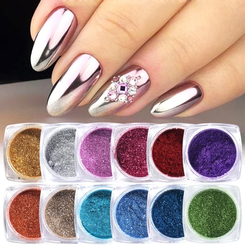 23 Box Mirror Nail Glitter Powder Set Metal Bubble Design Nail Chrome Pigment Rubbing Dust DIY Manicure Decoration Lamcb01-24-1