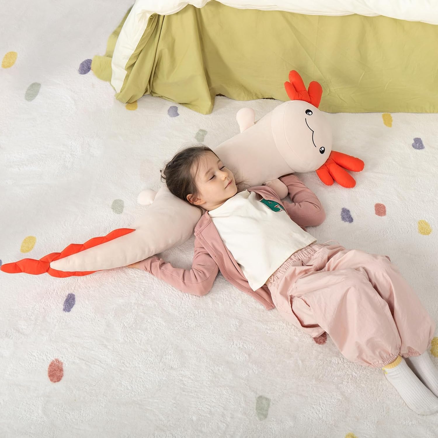 MaoGoLan Giant Axolotl Plush Toy Stuffed Animal, Huge Axolotl Body Pillow for Kids Girl Boy, Big Salamander Plush Glow in The Dark, Birthday Valentine Christmas Party Gifts Pink - Image 5