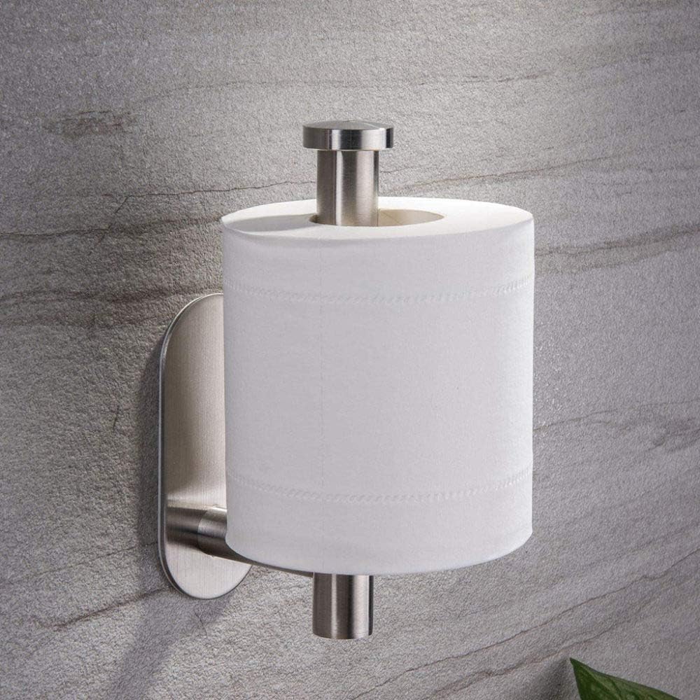 Self-Adhesive Toilet Paper - Easy Wall Bathroom Roll Dispenser, No Drilling Required
