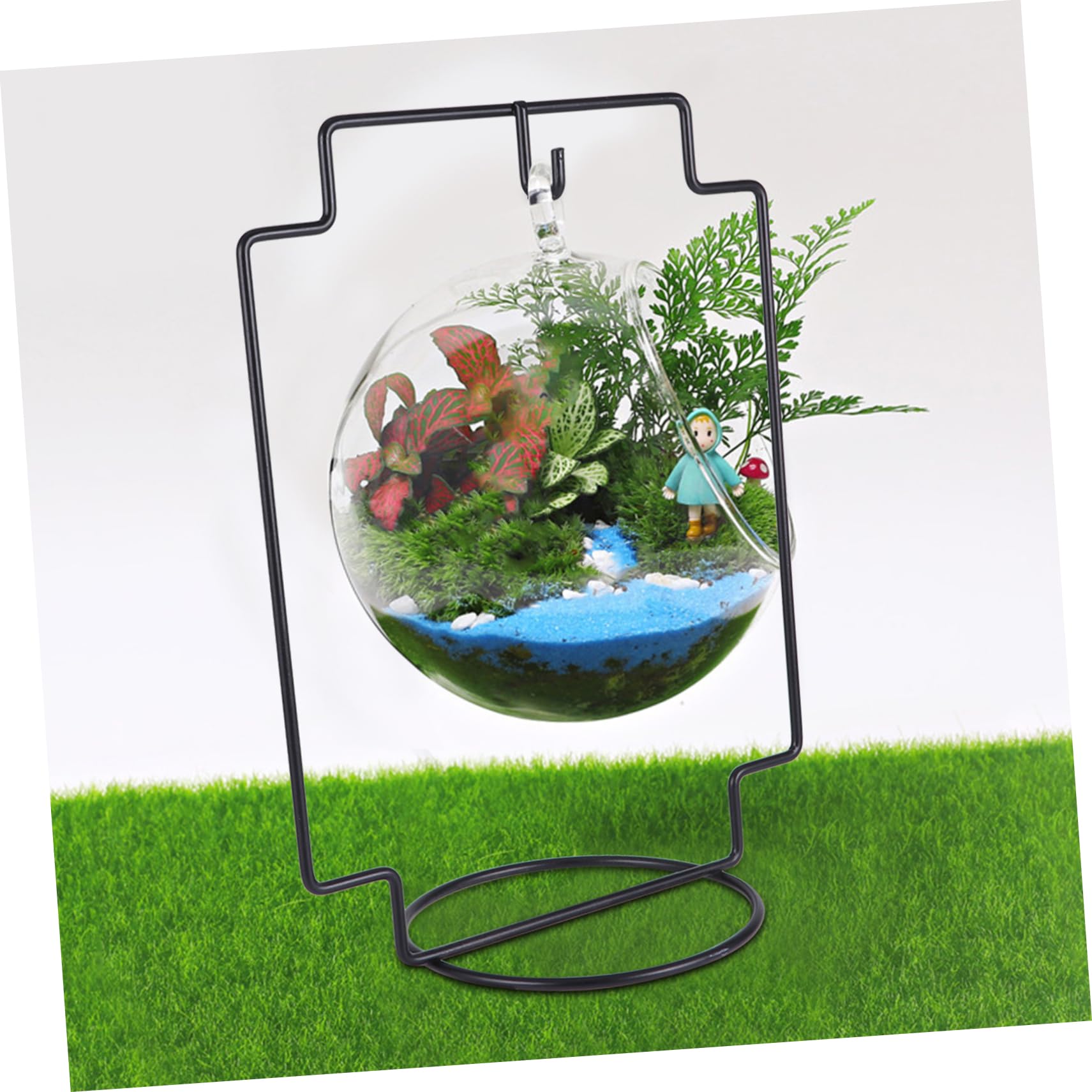 ifundom 2pcs Metal Planter Hanger Plant Holder Hanging Plant Stand Hangers Micro Indoor Hanger Stand Hanging Planter Hooks Plant Hanger Vase Stand Rack Plant Stands Flower Pot Hanger Black