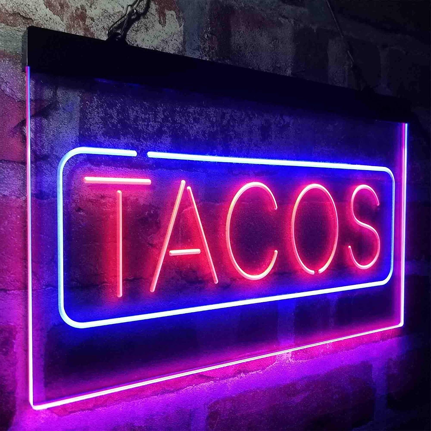 ADVPRO Mexican Tacos Dish Café Food Dual Color LED Neon Sign Blue & Red 24 x 16 Inches st6s64-i4021-br