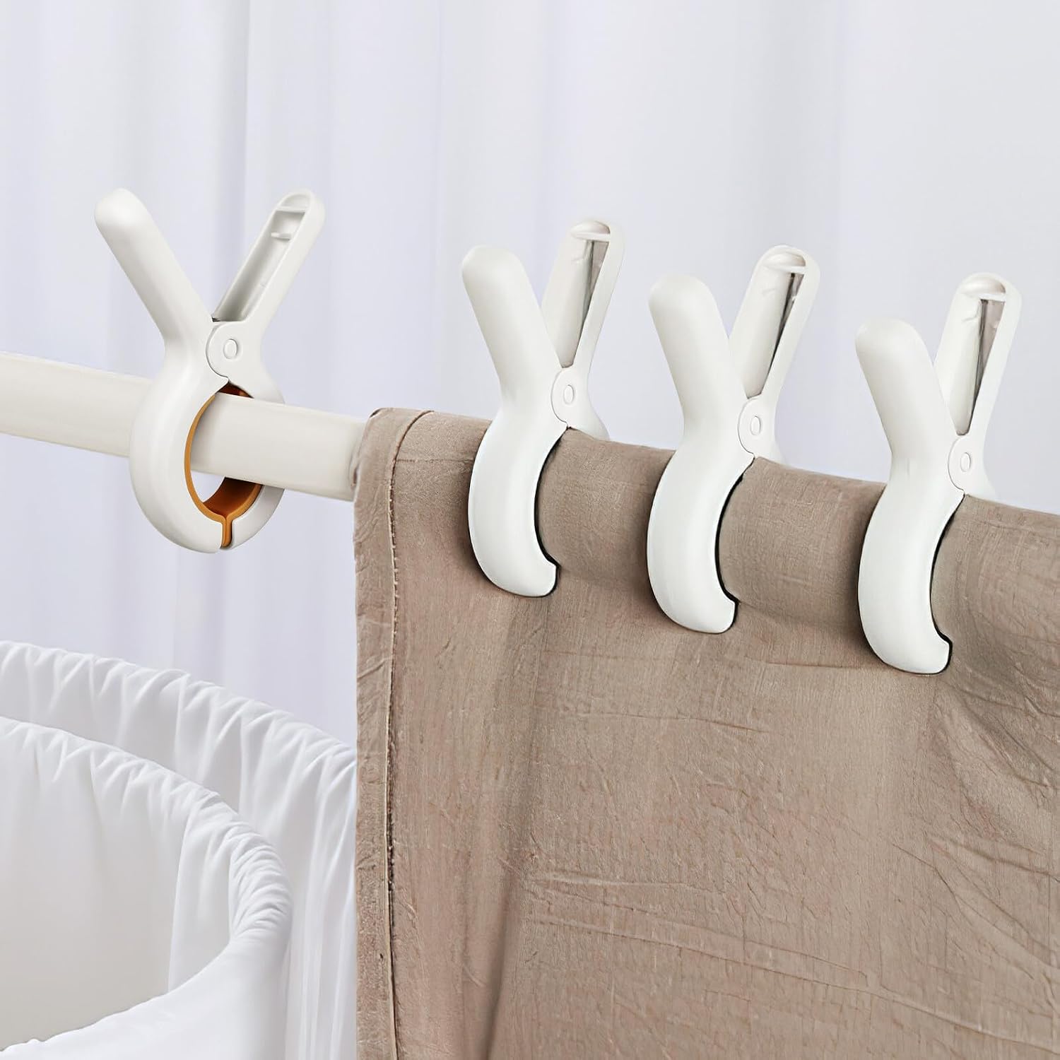 18Pcs Windproof Plastic Clothes Pins Laundry Clips for Drying Quilts Beach Towels Heavy Wet Clothes with Wide Opening Mouth Clips for Outdoor Use Yellow and Blue
