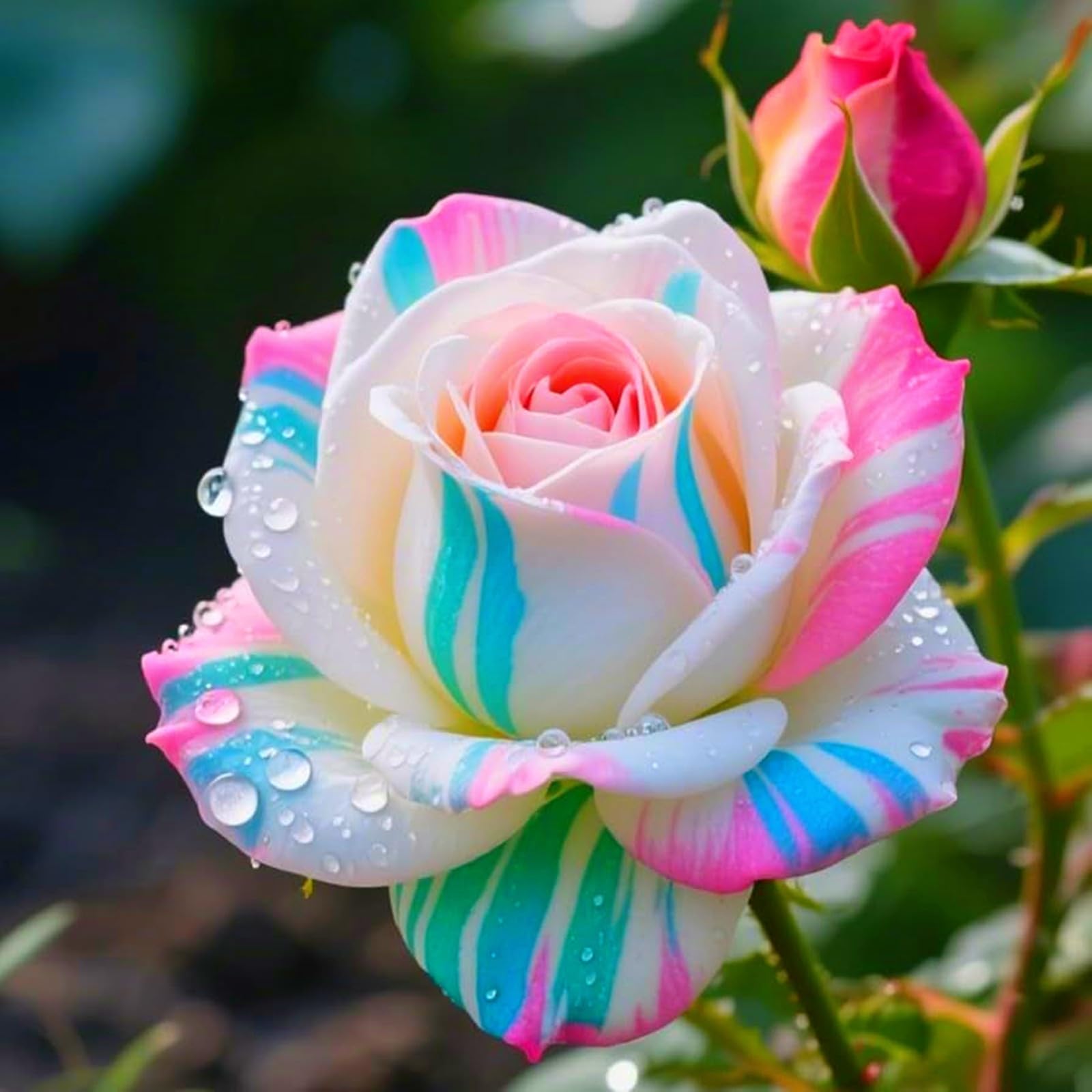 Rose Perennial Bulbs UK, Fragrant Flowers, Suitable for Garden Plants, Landscape Design, Indoor and Outdoor Potted Plants-3 Rhizome-I