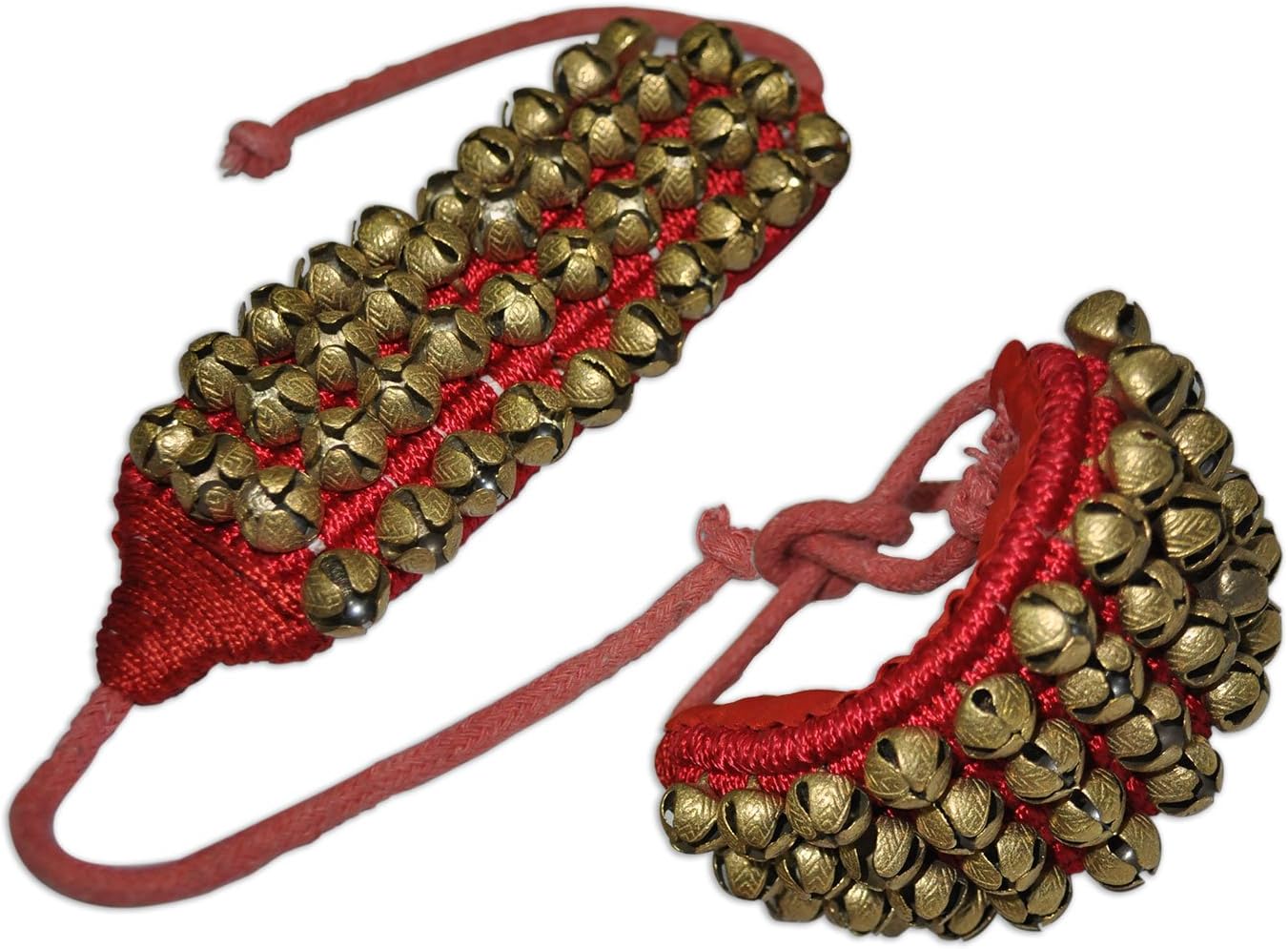 Four Line Big Bells Ghungroo Red Pads