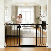 DEARBB Clera Baby Gate 29.14-57.48" Extra Wide Pressure Mounted Easy Walk Through Auto Close Safety Toddler Kids Child Dog Pet Puppy for Doorways Kitchen