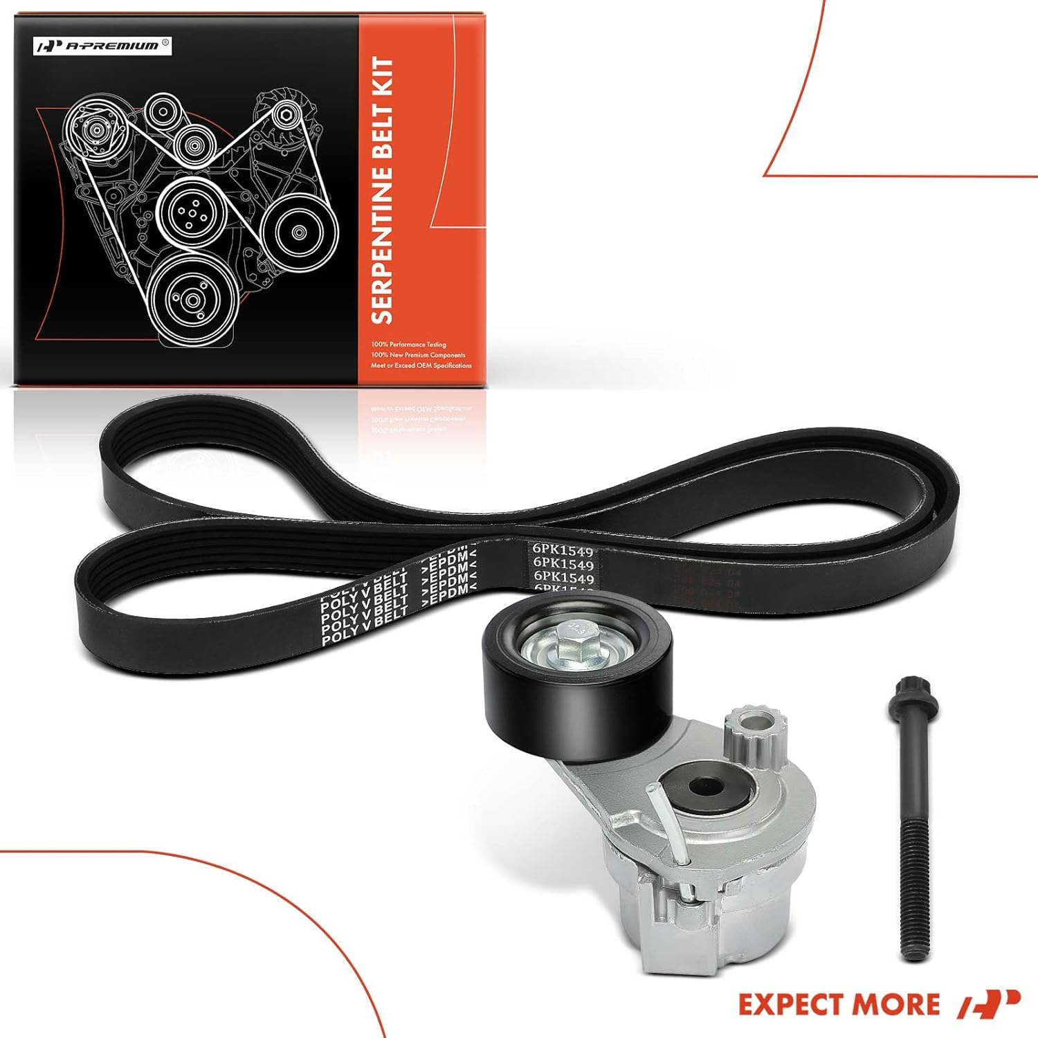 A-Premium Engine Serpentine Belt Drive Kit Compatible with Chevrolet Cruze 2014-2016, Cruze Limited 2016, Sonic 2013-2018 - 1.8L