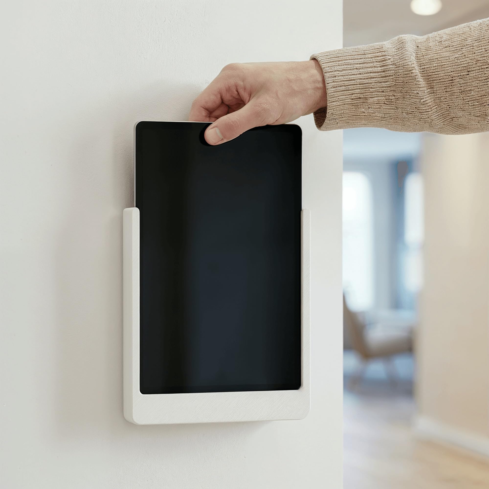 Supporto Tablet da Parete per iPad 7/8/9 Generation 10,2 Pollici - Supporto Estraibile Ultra Sottile per Smart Home - Bianco