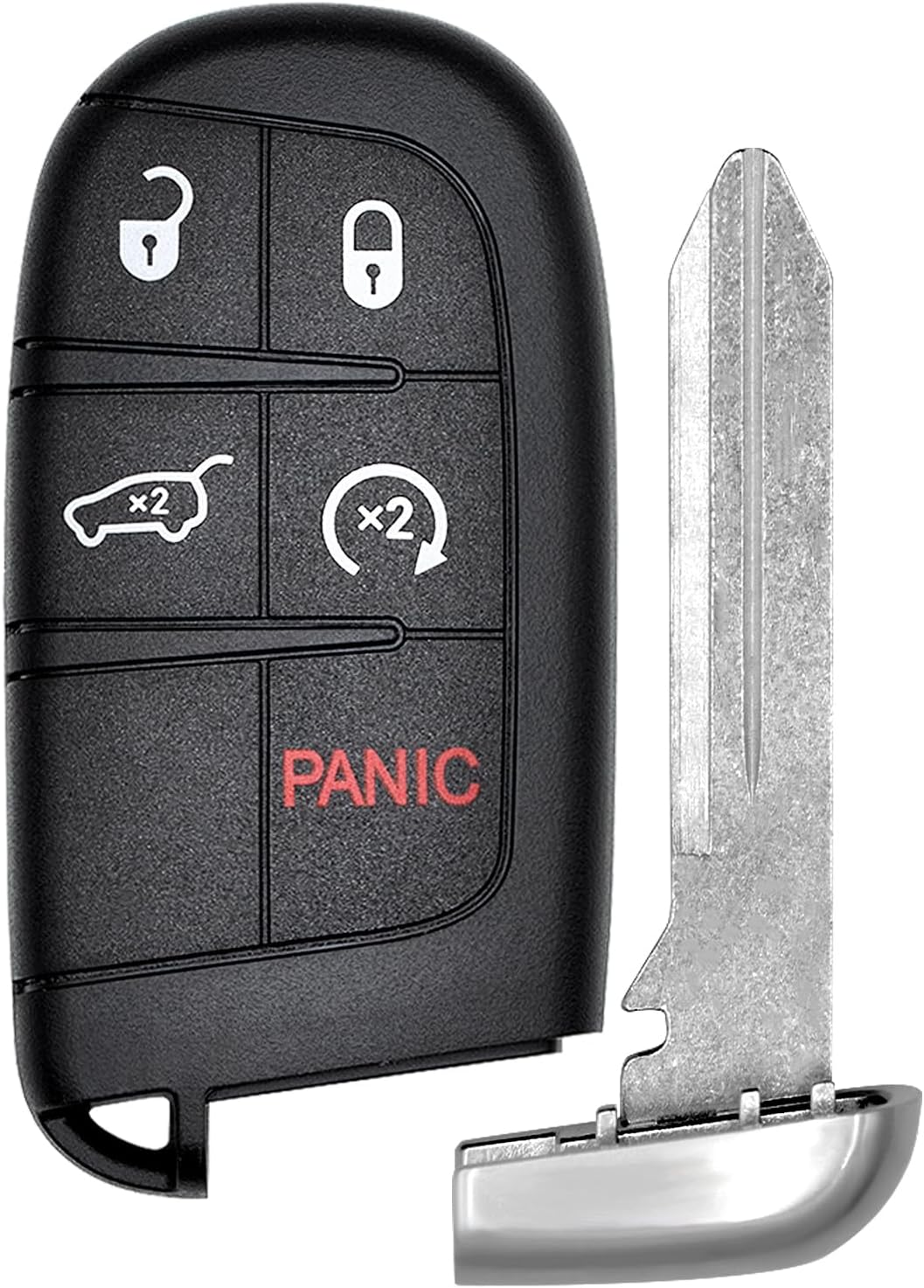 Vurkcy 5-Button Key Fob Replacement for 2014-2022 Jeep Grand Cherokee, Plastic, SUV, M3N-40821302, 56046759AA, 56046759AB, 56046759AC, 56046759AD, 56046759AE