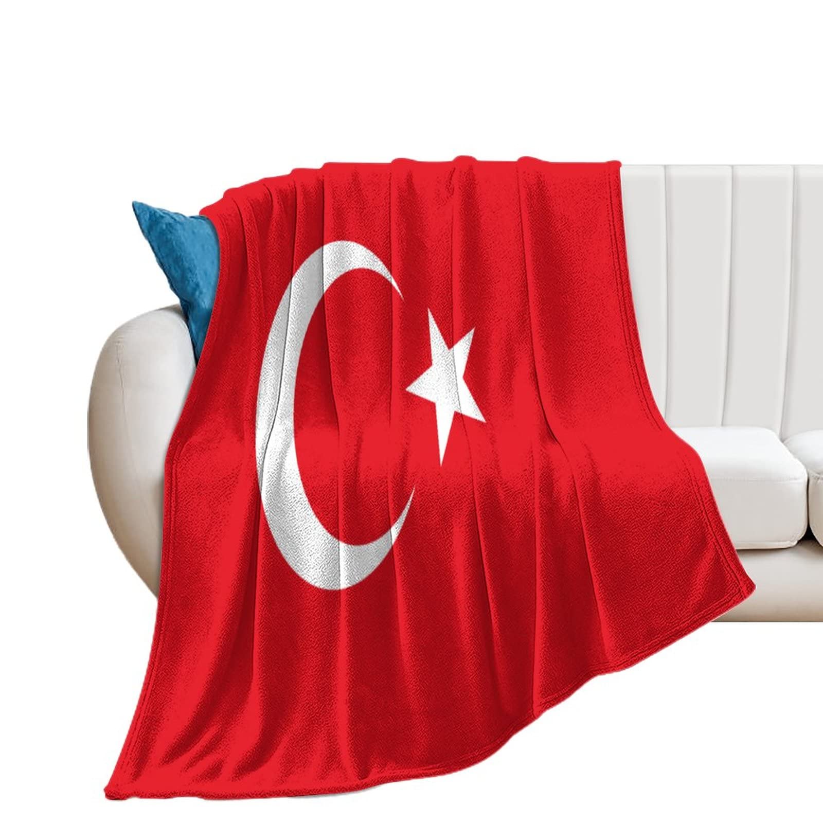 DreamAutumn Turkey Flag Throw Blankets National Flags Blankets And Throws,Thicken Office Nap Throw Blankets,Fluffy Lightweight Plush Super Soft Warm Flannel Blanket for Couch Bed Sofa Chair 40"x50"