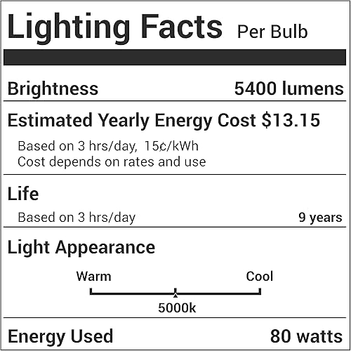 Miniatura 9 de BlueStars Paquete de 2 bombillas LED de maíz de 80 W E26E27, base media, 5400 lúmenes superbrillantes (equivalente a 800 W) 5000 K blanco frío para