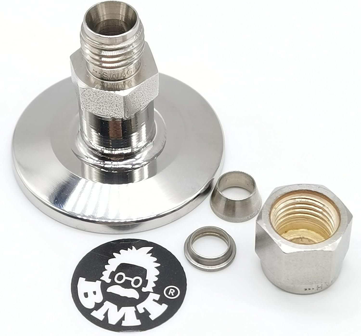 1/4“ OD tube double ferrule compression fittings to KF25 flange adapter compression fitting double Ferrule (1/4" double ferrule to KF25, Pack of 2 PCs)