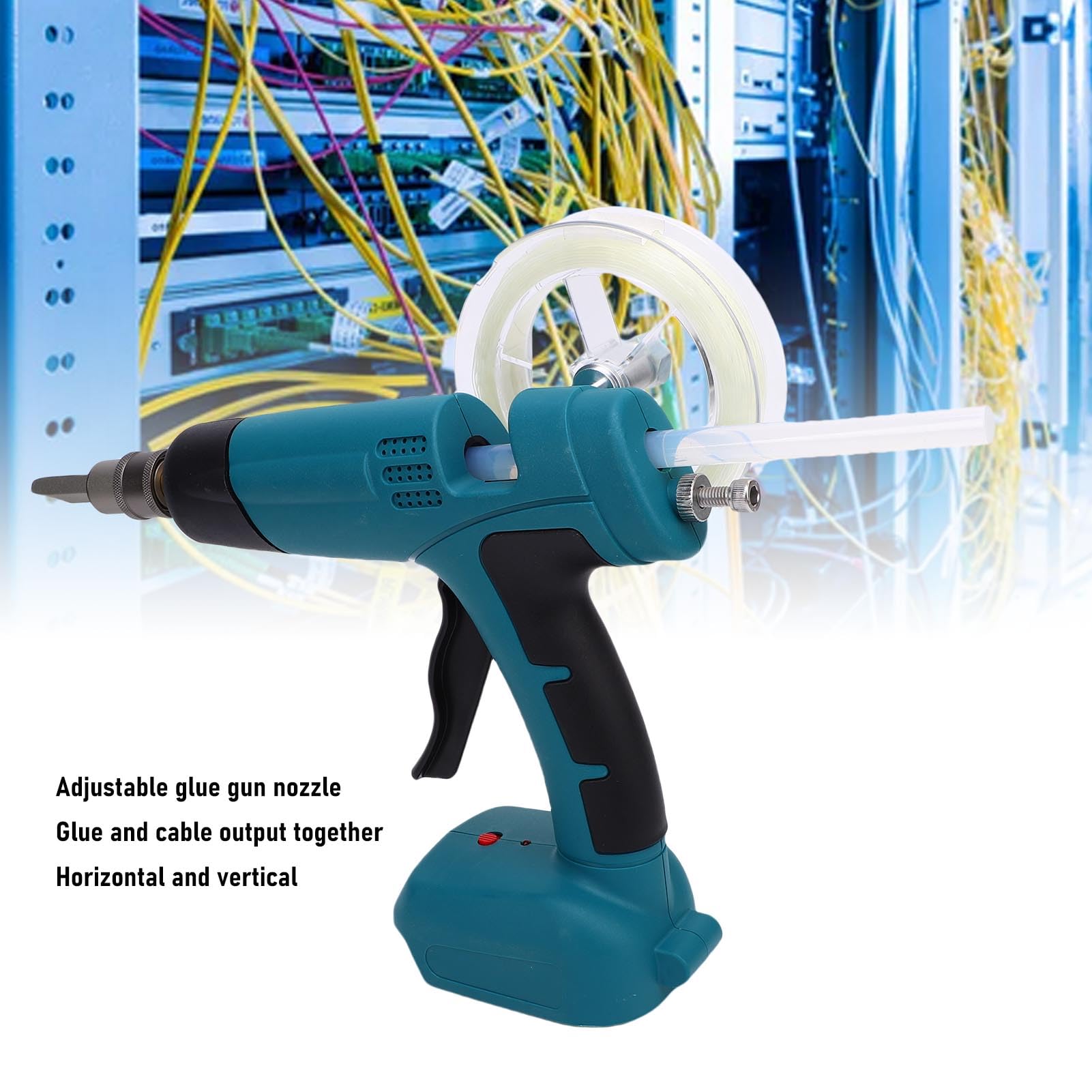 Kabellose FTTR-Glasfaser-Klebepistole – 220 ℃ Heizung, Präzisionsdüse, ABS-Werkzeug für 11-mm-Klebestifte, verdeckte Verkabelung, Inneninstallationen