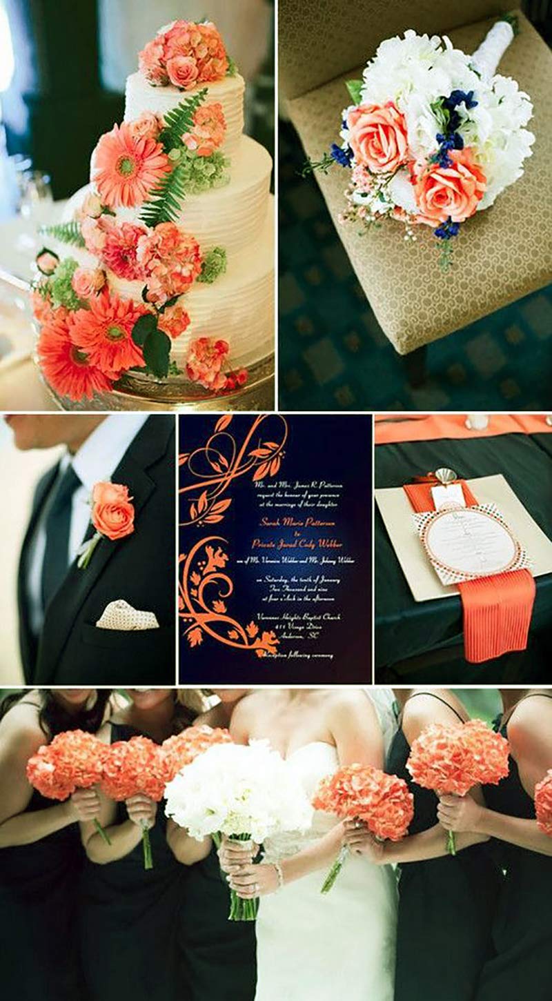 Buy Navy Peach Birthday Decorations Bridal Shower Decorations Qian's