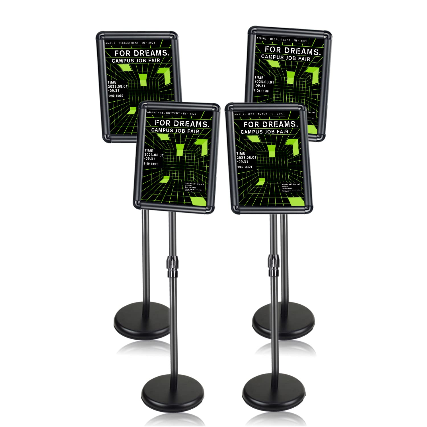 4 Pack 8.5*11 Sign Holder Stand w/ Safety Corner, Standing, Black