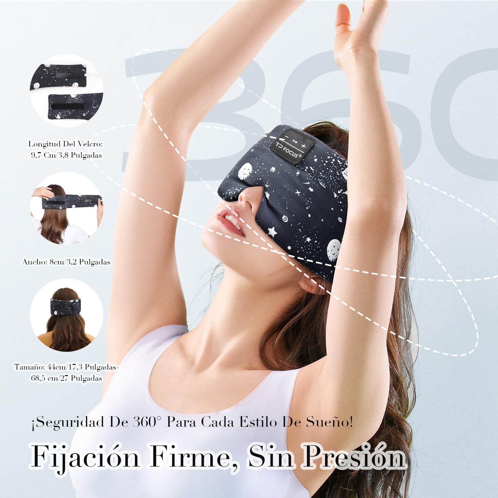 Antifaz para Dormir Bluetooth5.4 Auriculares Bluetooth Antifaz Seda de Morera 6A Sleep Mask 200% Blackout con Auriculares Bluetooth para Viajes/Siesta/Yoga/Meditación/Relajación-Estrellas | Seda suave y fresca | Sonido nítido | Altavoces ultrafinos | Lava