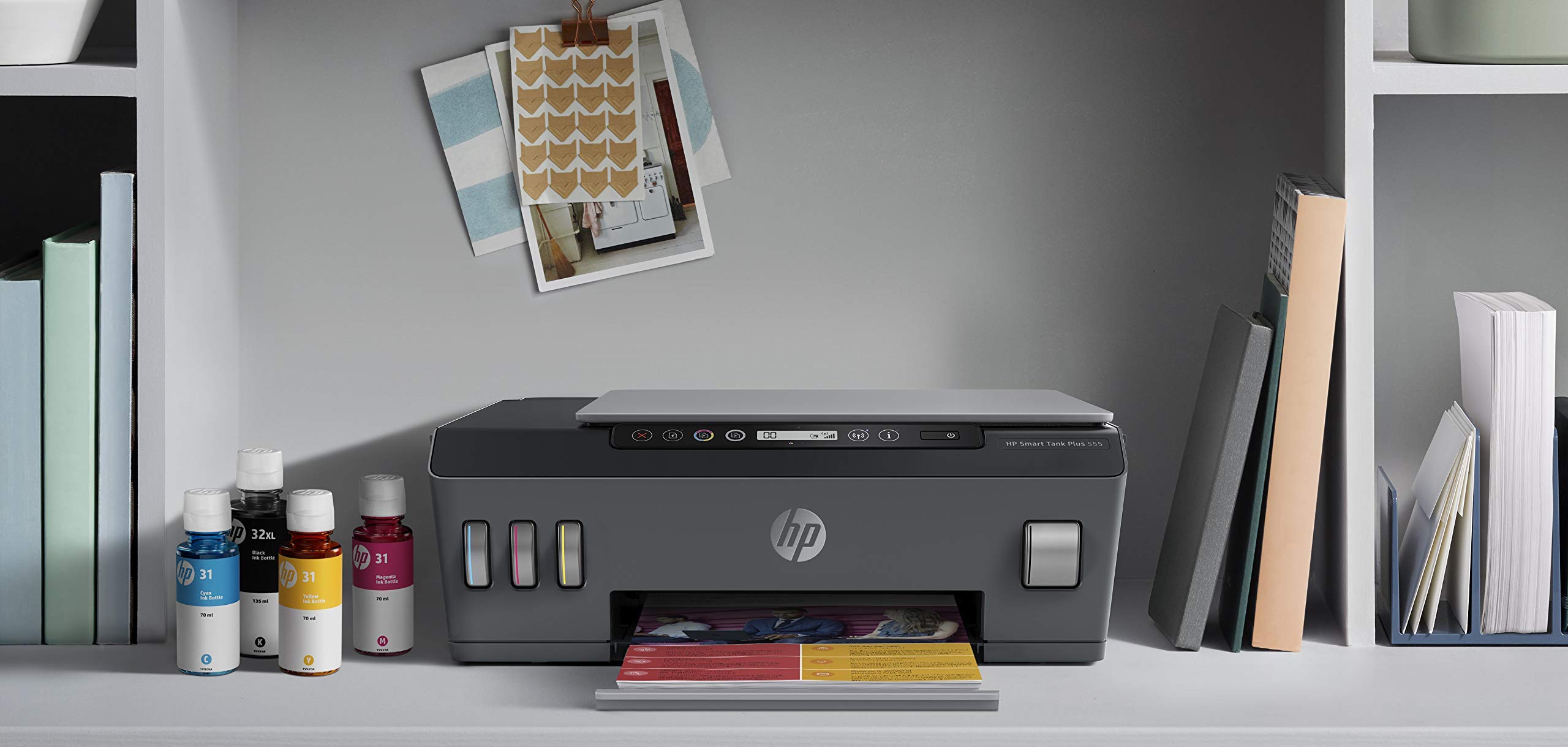 HP Smart Tank Plus 555 3-in-1 Multifunktionsdrucker (WLAN; Mobiles Drucken) – 3 Jahre Tinte inklusive, 3 Jahre Garantie, großer Tintentank, hohe Reichweite, Drucken in hoher Qualität