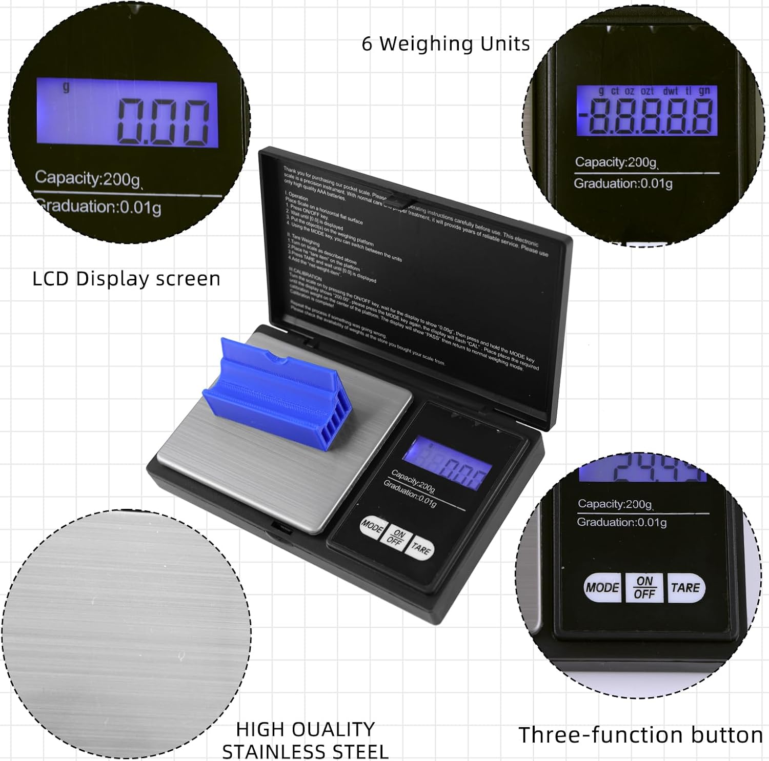 Arrow Scale Grain/Gram Transform Arrow Shaft Arrowheads Broadhead Arrow Nock Weight Mini Pocket Digital Scale Arrow Holder Grain Scales （No Battery）