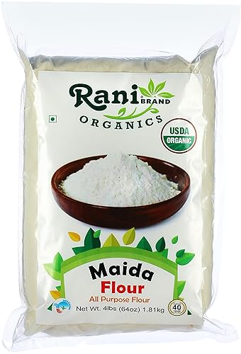 Rani Harina orgánica de Maida (harina india multipropósito) 64 onzas (4 libras) 4.0lbs a granel  totalmente natural  Vegana  Sin OMG  Origen indio disponible en Yaxa Colombia
