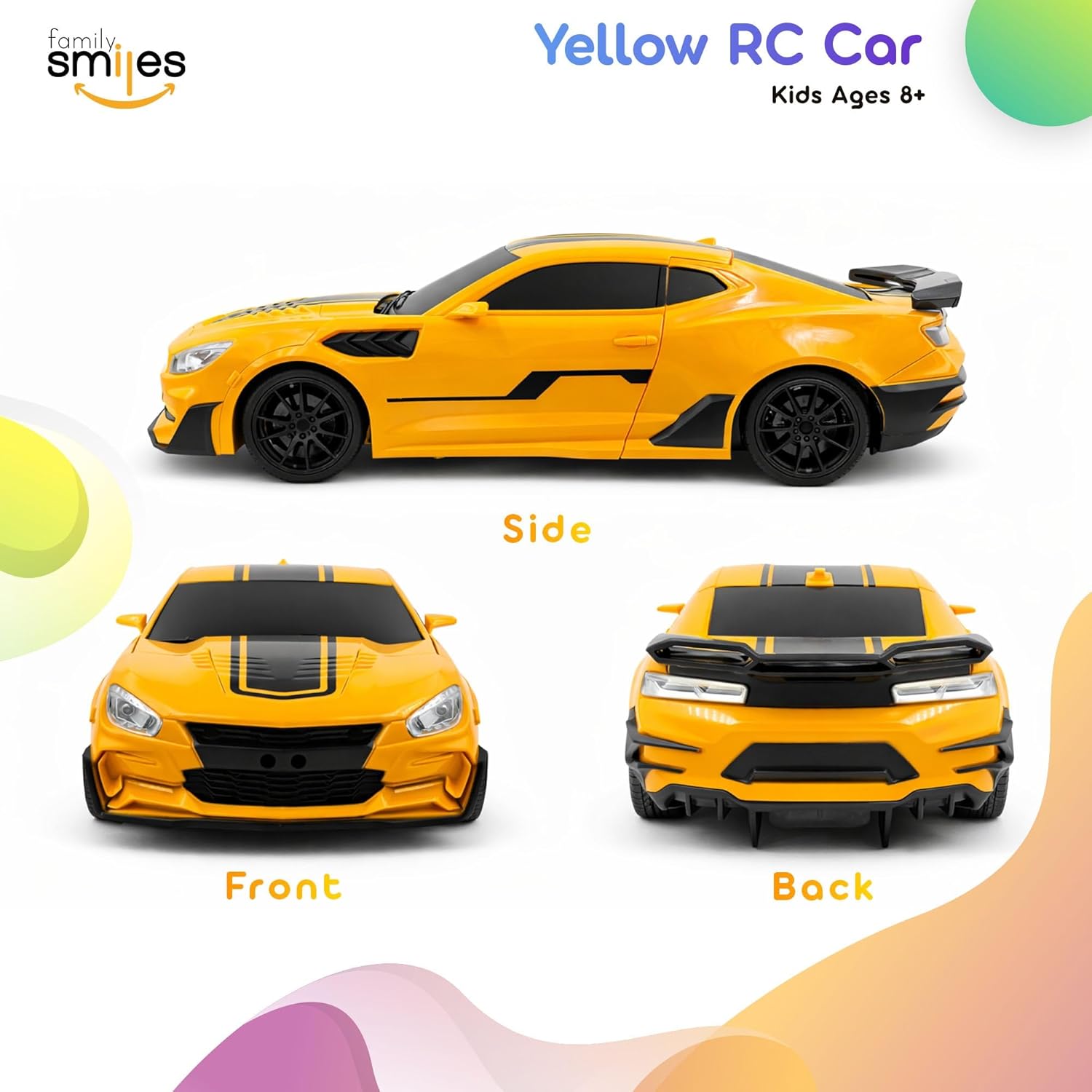 RC Transforming Robot Car for Kids Remote Control Toy Gift Boys 8-13 Yellow