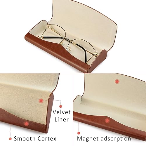 Miniatura 2 de LifeArt Eyeglass Case Hard Shell, Portable Sunglass Case, Fashionable PU Leather Eyeglass Case, Lightweight