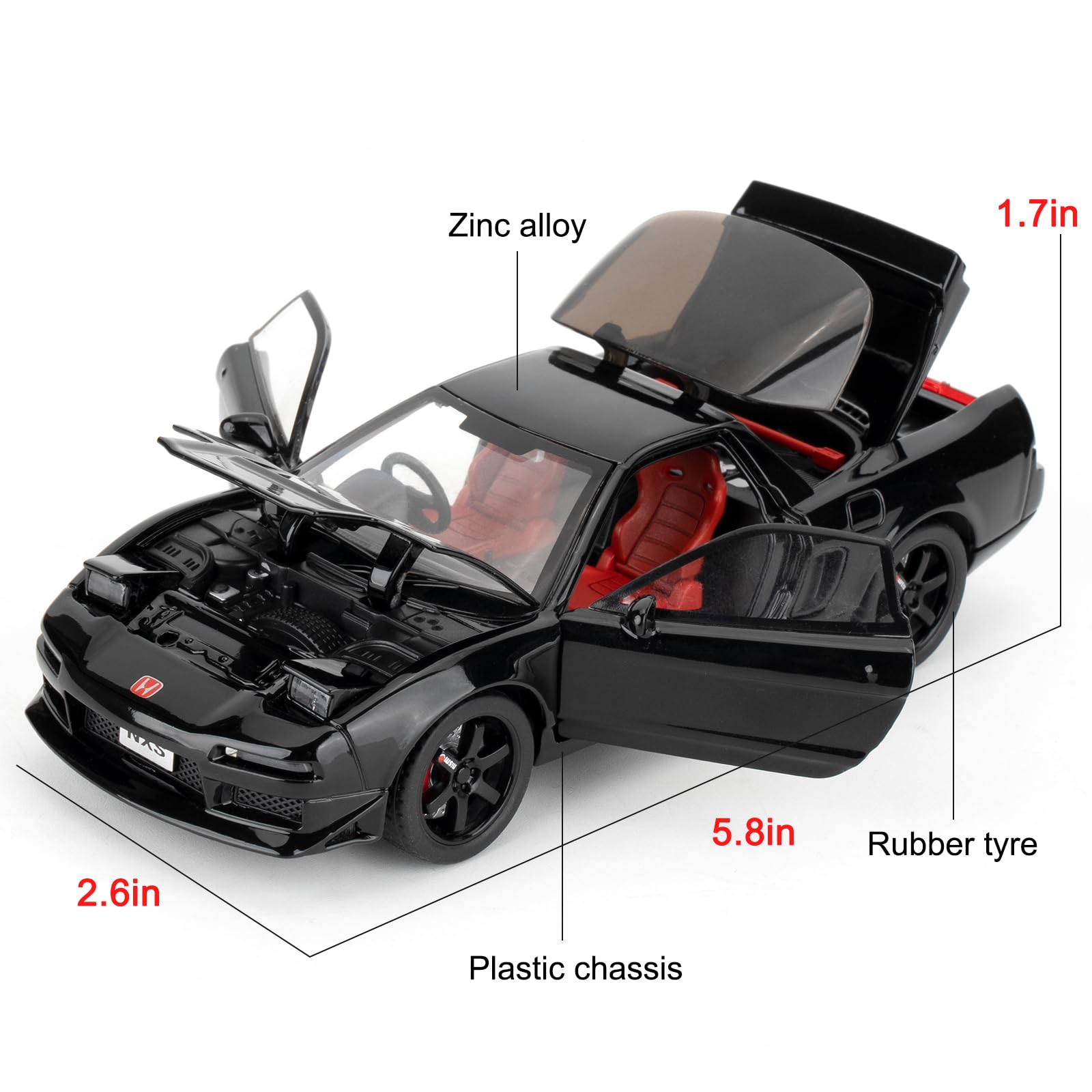 1/32 Double Door Honda First Generation NXS Model Car, Alloy Die-casting Toy Car, Collectible Toy Model Car - Image 2