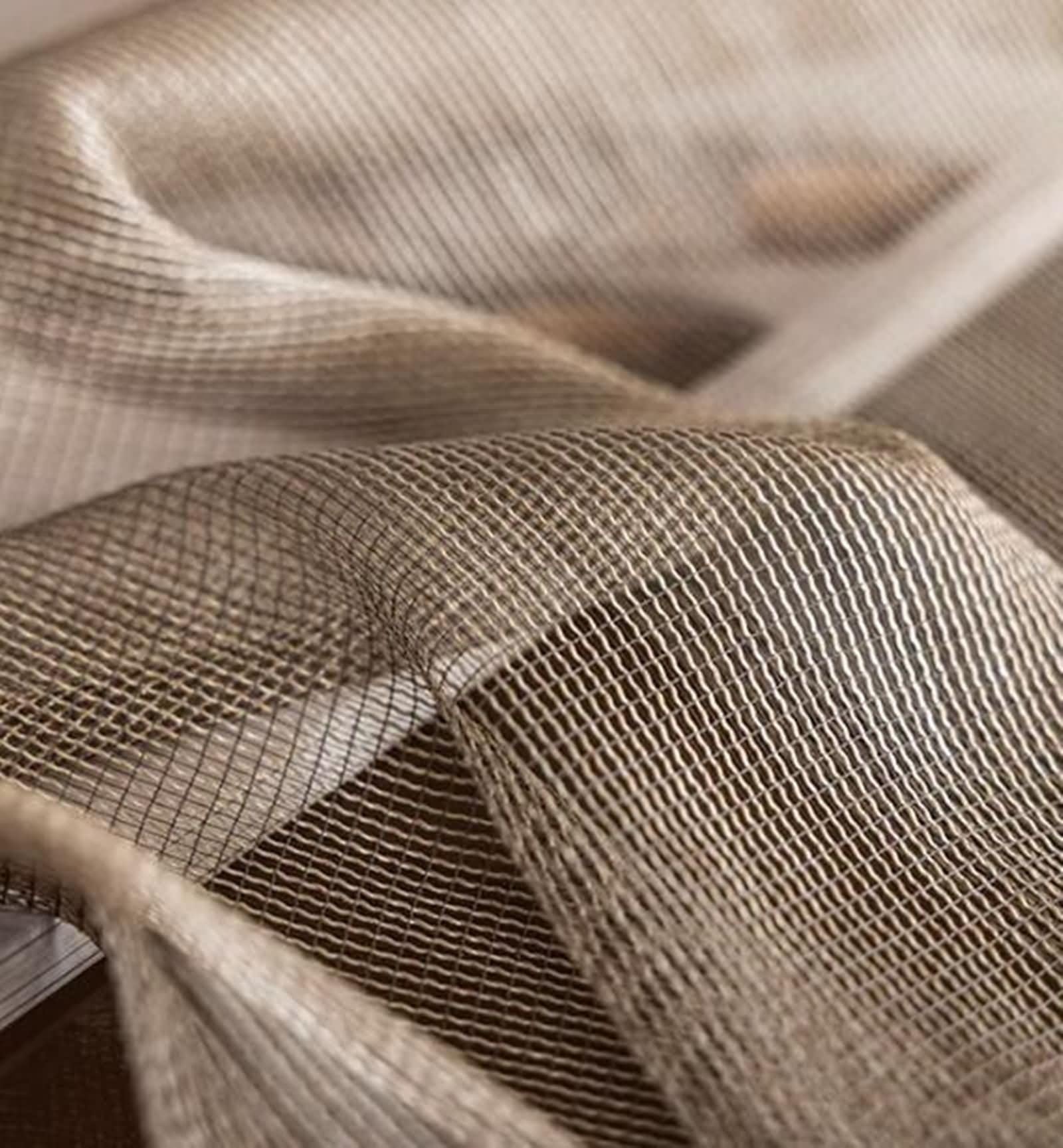 Rideaux Voile Transparent 102x138, Rideau Voilage Chambre Lot de 2 Texture Géométrique Uni Couleur, Oeillet, Polyester