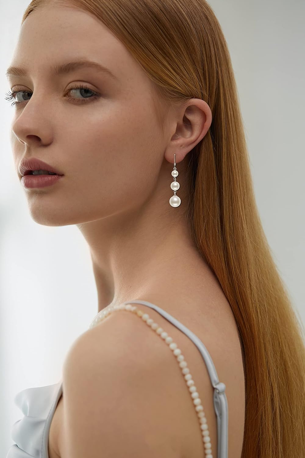 925 Sterling Silver Pearl Drop Earrings for Women, June Birthstone Long Dangle Pearl Jewelry Gifts for Her - Image 4