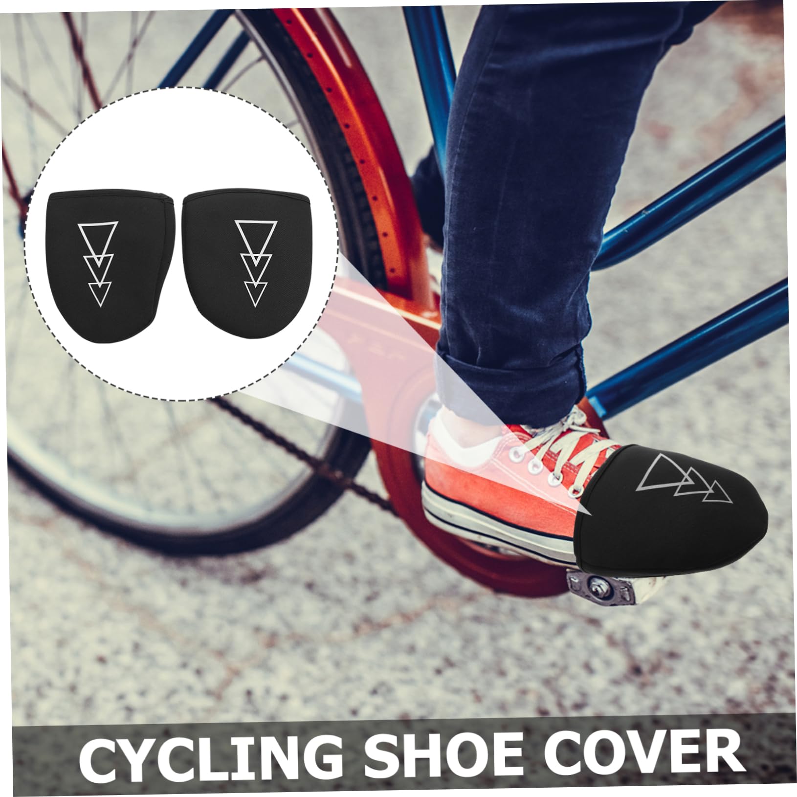 TOYANDONA Cubiertas de Zapatos de Bicicleta Agua Cubrezapatillas térmicas cálidas Impermeable Calefactor Calentador Media zapatería cubrebotas a Prueba de Viento Caucho Black