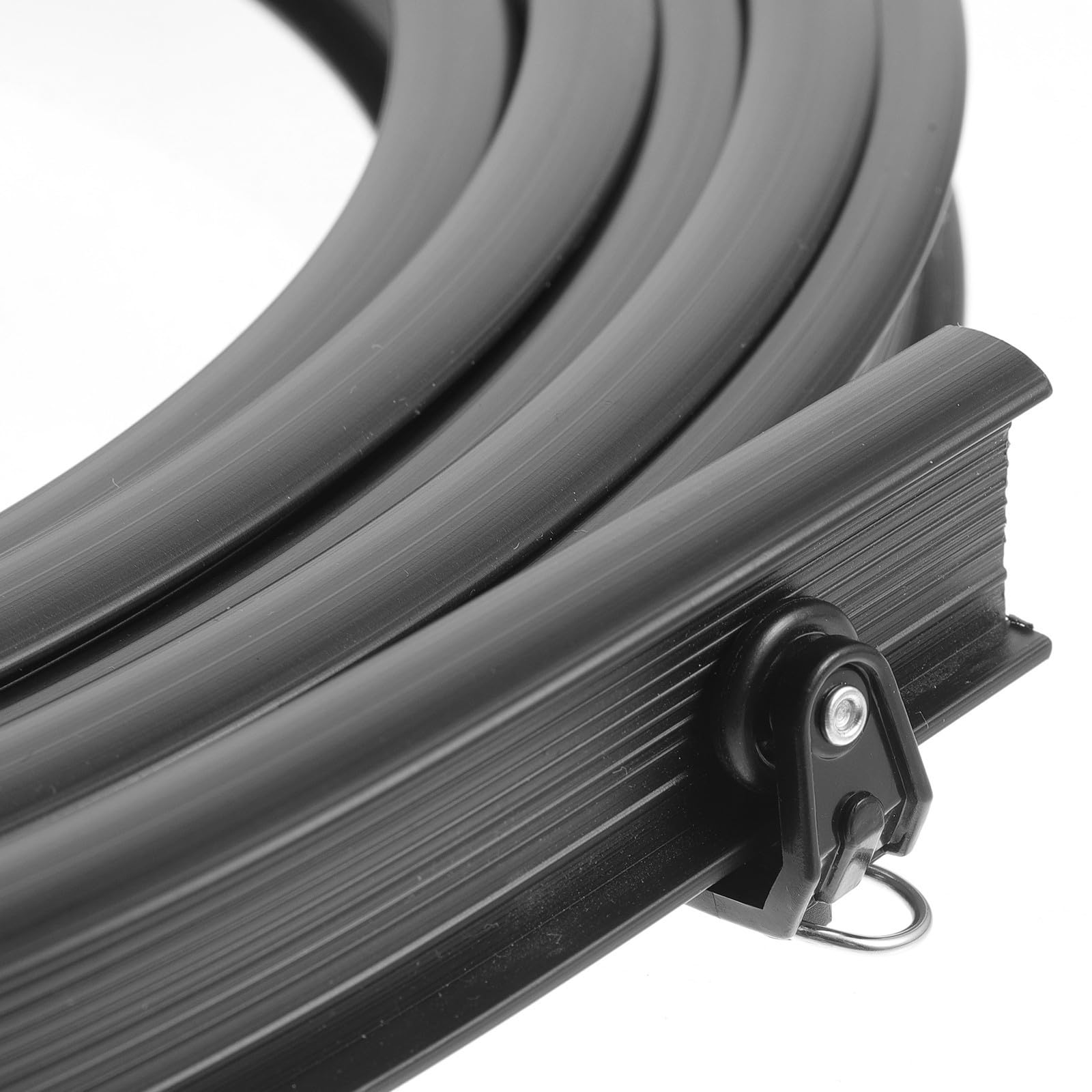 ULTECHNOVO Rail de Rideau Courbe Noir 5m, Flexible, 1 Set PVC Acier