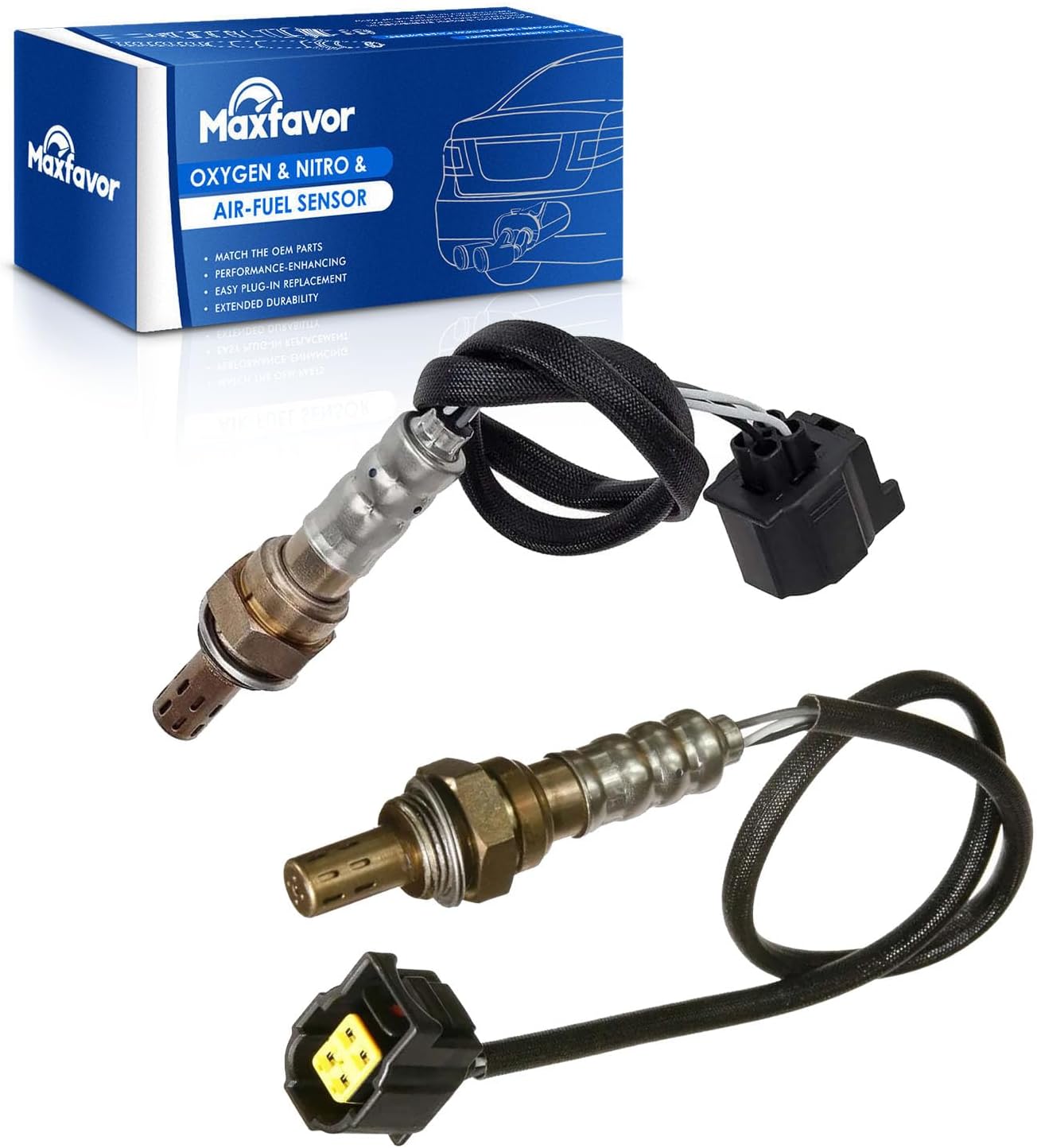 Maxfavor 2Pcs Upstream and Downstream Oxygen Sensor O2 Sensor Fit For 2010 2009 2008 Chrysler Town Country Dodge Grand Caravan VW Routan 3.3L 3.8L 02 Sensor 234-4881 234-4588