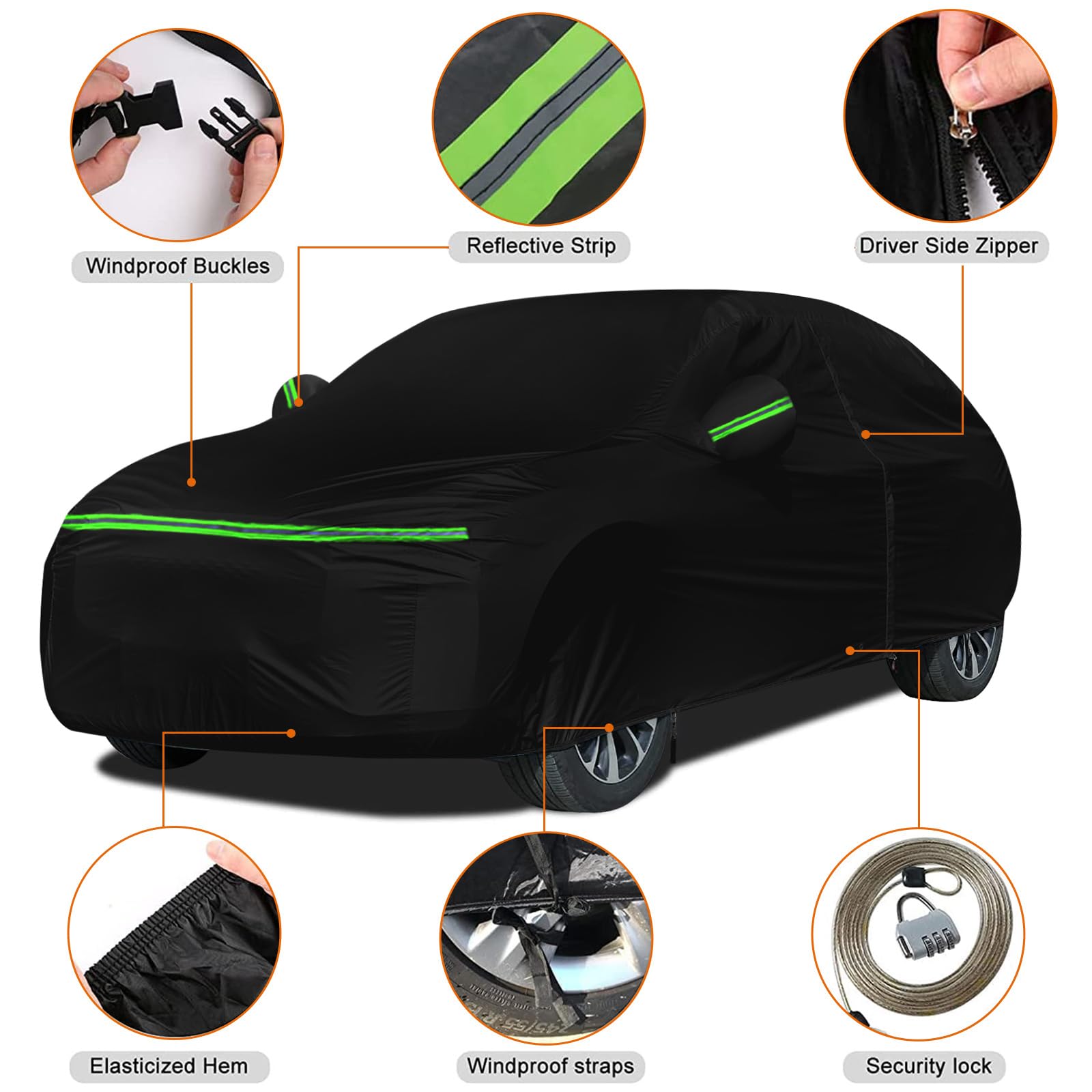 Autoafdekking Waterdicht Vervanging voor 2006-2023 Opel Corsa D E F 3/5-door, Autohoes Autozeil Ademend Stofdicht, Auto Afdekking, UV-bestendige Volledige Garage Regen Sneeuw Zon Stofbescherming