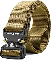 Vista 12 de FAIRWIN Cinturón táctico, cinturones de trabajo para hombres, correas militares, cinturón de red, hebilla de liberación rápida de alta resistencia